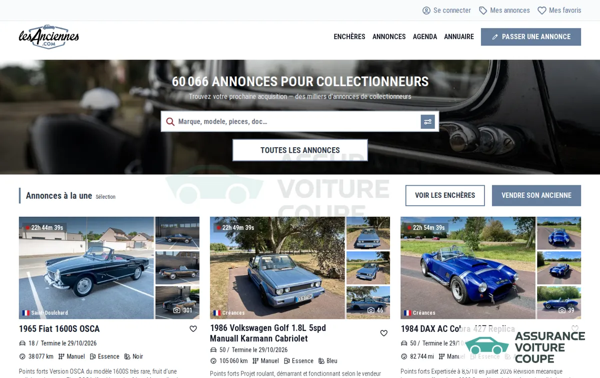 Capture : Anciennes Voitures & Motos de Collection | LesAnciennes.com